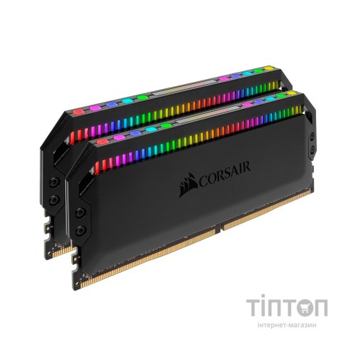 Модуль пам'яті для комп'ютера DDR4 16GB (2x8GB) 3600 MHz Dominator Platinum RGB Black Corsair (CMT16GX4M2K3600C16)