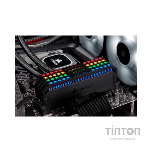 Модуль пам'яті для комп'ютера DDR4 16GB (2x8GB) 3600 MHz Dominator Platinum RGB Black Corsair (CMT16GX4M2K3600C16)