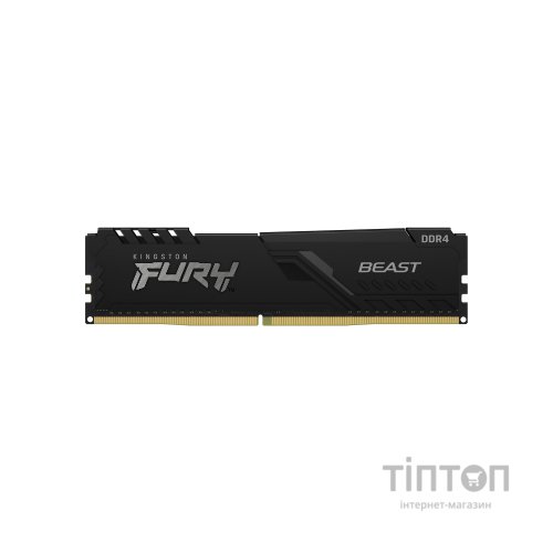 Модуль пам'яті для комп'ютера DDR4 16GB (2x8GB) 3600 MHz Fury Beast Black Kingston Fury (ex.HyperX) (KF436C17BBK2/16)