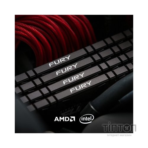Модуль пам'яті для комп'ютера DDR4 16GB (2x8GB) 3600 MHz Fury Renegade Black Kingston Fury (ex.HyperX) (KF436C16RBK2/16)