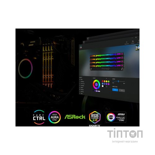 Модуль пам'яті для комп'ютера DDR4 16GB (2x8GB) 3600 MHz Fury Renegade RGB Kingston Fury (ex.HyperX) (KF436C16RBAK2/16)