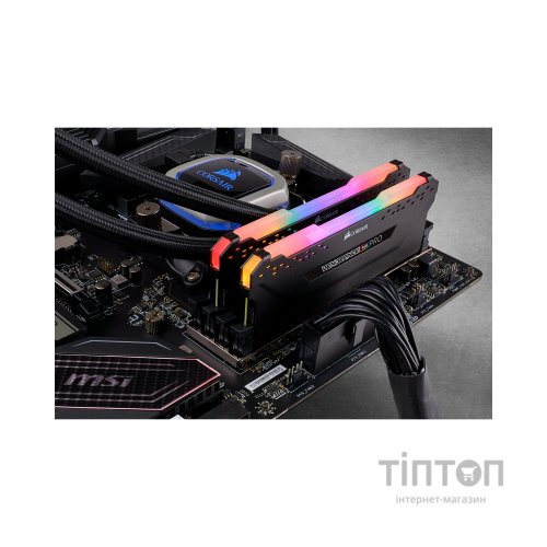 Модуль пам'яті для комп'ютера DDR4 16GB (2x8GB) 3600 MHz Vengeance RGB Pro Black Corsair (CMW16GX4M2D3600C18)