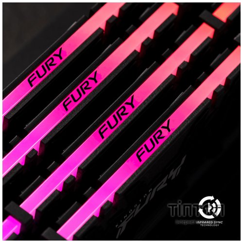 Модуль пам'яті для комп'ютера DDR4 16GB (2x8GB) 4000 MHz Renegade RGB Black Kingston Fury (ex.HyperX) (KF440C19RBAK2/16)