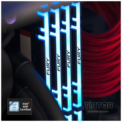 Модуль пам'яті для комп'ютера DDR4 16GB (2x8GB) 4000 MHz Renegade RGB Black Kingston Fury (ex.HyperX) (KF440C19RBAK2/16)