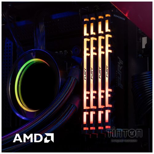 Модуль пам'яті для комп'ютера DDR4 16GB (2x8GB) 4000 MHz Renegade RGB Black Kingston Fury (ex.HyperX) (KF440C19RBAK2/16)