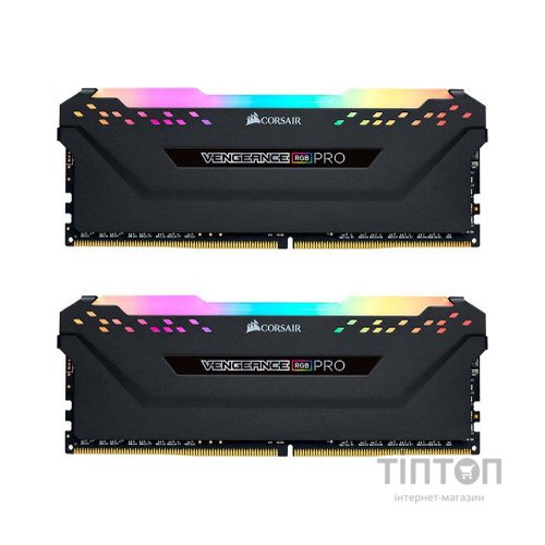 Модуль пам'яті для комп'ютера DDR4 16GB (2x8GB) 4000 MHz Vengeance RGB PRO Black Corsair (CMW16GX4M2K4000C19)