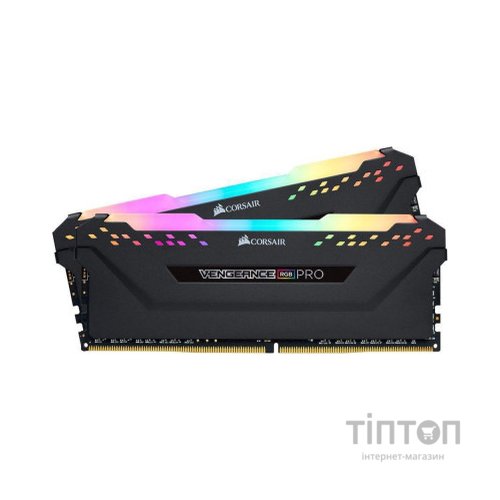 Модуль пам'яті для комп'ютера DDR4 16GB (2x8GB) 4000 MHz Vengeance RGB PRO Black Corsair (CMW16GX4M2K4000C19)