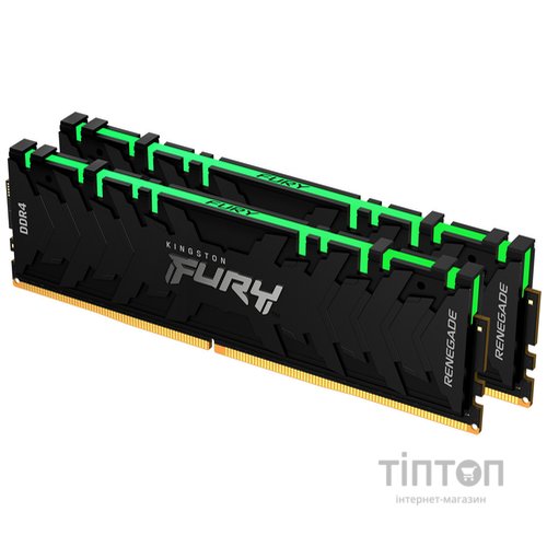 Модуль пам'яті для комп'ютера DDR4 16GB (2x8GB) 4266 MHz Renegade RGB Black Kingston Fury (ex.HyperX) (KF442C19RBAK2/16)