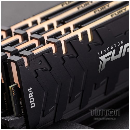 Модуль пам'яті для комп'ютера DDR4 16GB (2x8GB) 4266 MHz Renegade RGB Black Kingston Fury (ex.HyperX) (KF442C19RBAK2/16)