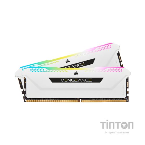 Модуль пам'яті для комп'ютера DDR4 16GB (2x8GGB) 3600 MHz Vengeance RGB Pro SL White Corsair (CMH16GX4M2D3600C18W)