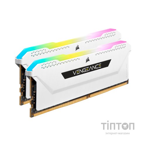 Модуль пам'яті для комп'ютера DDR4 16GB (2x8GGB) 3600 MHz Vengeance RGB Pro SL White Corsair (CMH16GX4M2D3600C18W)