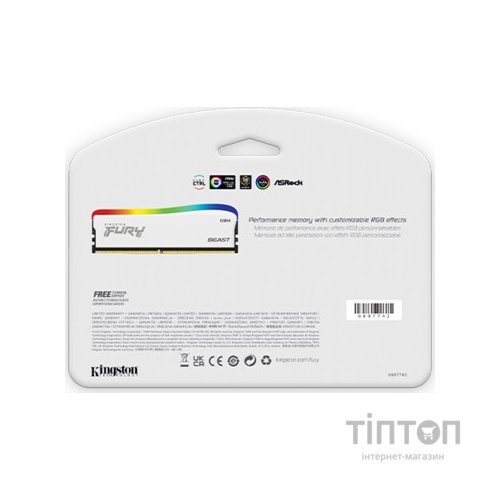 Модуль пам'яті для комп'ютера DDR4 16GB 3200 MHz Beast White RGB SE Kingston Fury (ex.HyperX) (KF432C16BWA/16)
