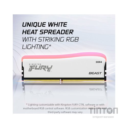 Модуль пам'яті для комп'ютера DDR4 16GB 3600 MHz Beast White RGB SE Kingston Fury (ex.HyperX) (KF436C18BWA/16)
