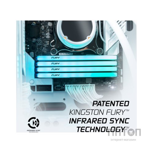 Модуль пам'яті для комп'ютера DDR4 16GB 3600 MHz Beast White RGB SE Kingston Fury (ex.HyperX) (KF436C18BWA/16)