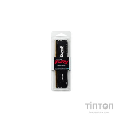 Модуль пам'яті для комп'ютера DDR4 16GB 3733 MHz Fury Beast Black Kingston Fury (ex.HyperX) (KF437C19BB1/16)