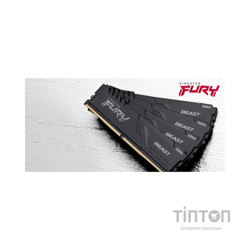 Модуль пам'яті для комп'ютера DDR4 16GB 3733 MHz Fury Beast Black Kingston Fury (ex.HyperX) (KF437C19BB1/16)