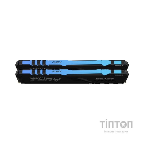 Модуль пам'яті для комп'ютера DDR4 32GB (2x16GB) 3200 MHz Beast RGB Kingston Fury (ex.HyperX) (KF432C16BBAK2/32)