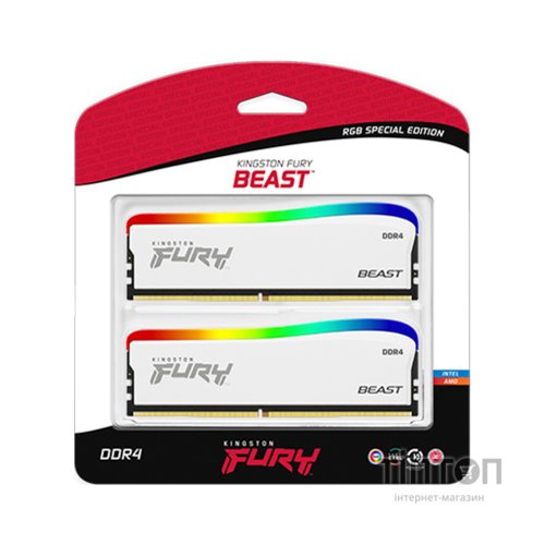 Модуль пам'яті для комп'ютера DDR4 32GB (2x16GB) 3200 MHz Beast RGB Special Edition Kingston Fury (ex.HyperX) (KF432C16BWAK2/32)