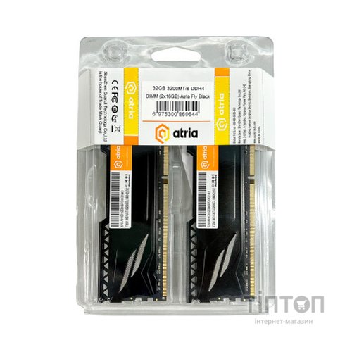 Модуль пам'яті для комп'ютера DDR4 32GB (2x16GB) 3200 MHz Fly Black ATRIA (UAT43200CL18BK2/32)