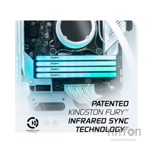Модуль пам'яті для комп'ютера DDR4 32GB (2x16GB) 3600 MHz Beast White RGB SE Kingston Fury (ex.HyperX) (KF436C18BWAK2/32)