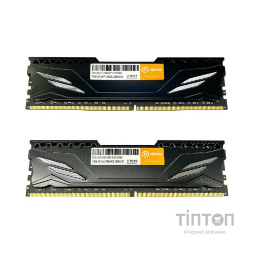 Модуль пам'яті для комп'ютера DDR4 32GB (2x16GB) 3600 MHz Fly Black ATRIA (UAT43600CL18BK2/32)