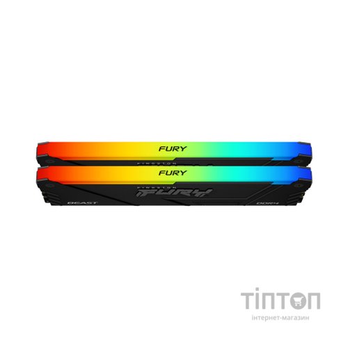 Модуль пам'яті для комп'ютера DDR4 32GB (2x16GB) 3600 MHz FURY Beast RGB Kingston Fury (ex.HyperX) (KF436C18BB2AK2/32)