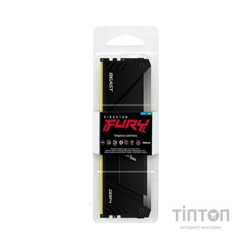 Модуль пам'яті для комп'ютера DDR4 32GB 3600 MHz Fury Beast RGB Kingston Fury (ex.HyperX) (KF436C18BB2A/32)
