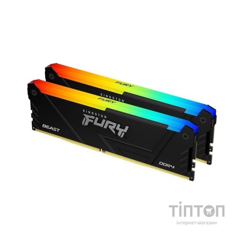 Модуль пам'яті для комп'ютера DDR4 64GB (2x32GB) 3200 MHz Beast RGB Black Kingston Fury (ex.HyperX) (KF432C16BB2AK2/64)
