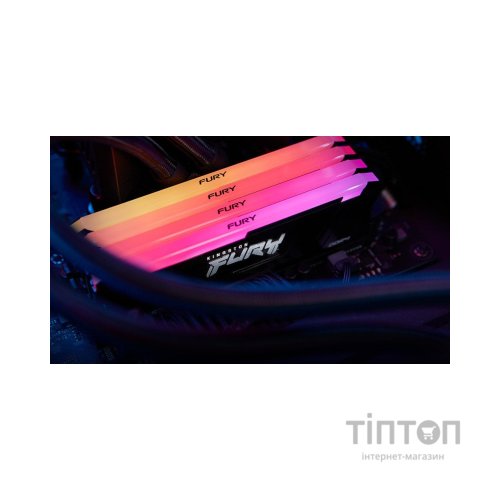Модуль пам'яті для комп'ютера DDR4 64GB (2x32GB) 3200 MHz Beast RGB Black Kingston Fury (ex.HyperX) (KF432C16BB2AK2/64)