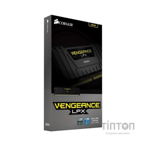 Модуль пам'яті для комп'ютера DDR4 8GB 2400 MHz Vengeance LPX Black Corsair (CMK8GX4M1A2400C16)