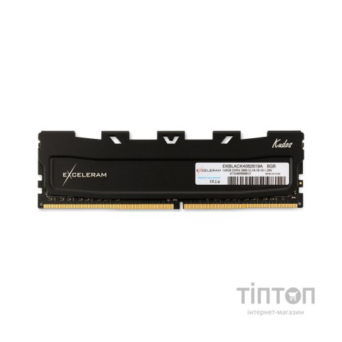 Модуль пам'яті для комп'ютера DDR4 8GB 2666 MHz Black Kudos eXceleram (EKBLACK4082619A)