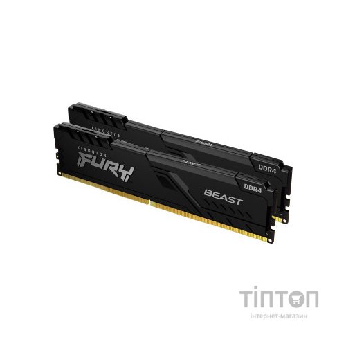 Модуль пам'яті для комп'ютера DDR4 8GB (2x4GB) 2666 MHz Fury Beast Black Kingston Fury (ex.HyperX) (KF426C16BBK2/8)