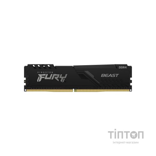 Модуль пам'яті для комп'ютера DDR4 8GB (2x4GB) 3200 MHz Fury Beast Black Kingston Fury (ex.HyperX) (KF432C16BBK2/8)