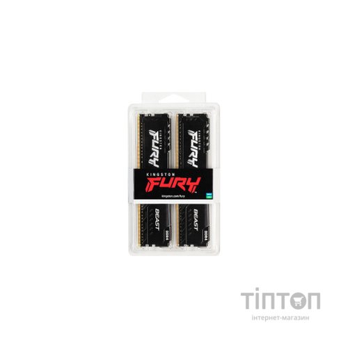 Модуль пам'яті для комп'ютера DDR4 8GB (2x4GB) 3200 MHz Fury Beast Black Kingston Fury (ex.HyperX) (KF432C16BBK2/8)