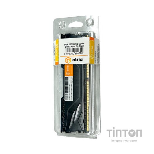 Модуль пам'яті для комп'ютера DDR4 8GB 3200 MHz Fly Black ATRIA (UAT43200CL18B/8)