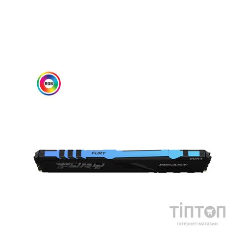 Модуль пам'яті для комп'ютера DDR4 8GB 3200 MHz Fury Beast RGB Kingston Fury (ex.HyperX) (KF432C16BBA/8)