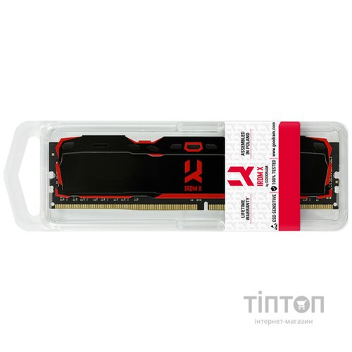 Модуль пам'яті для комп'ютера DDR4 8GB 3200 MHz IRDM X Black Goodram (IR-X3200D464L16SA/8G)