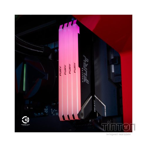 Модуль пам'яті для комп'ютера DDR4 8GB 3733 MHz Beast RGB Kingston Fury (ex.HyperX) (KF437C19BB2A/8)