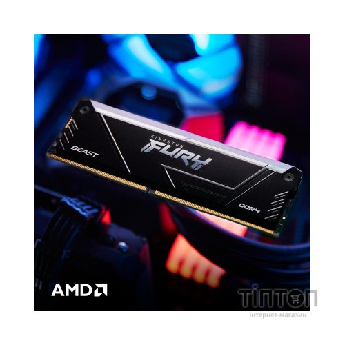 Модуль пам'яті для комп'ютера DDR4 8GB 3733 MHz Beast RGB Kingston Fury (ex.HyperX) (KF437C19BB2A/8)