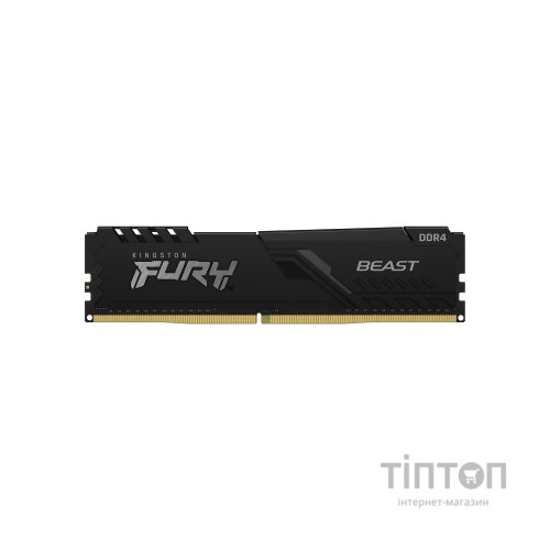 Модуль пам'яті для комп'ютера DDR4 8GB 3733 MHz Fury Beast Black Kingston Fury (ex.HyperX) (KF437C19BB/8)