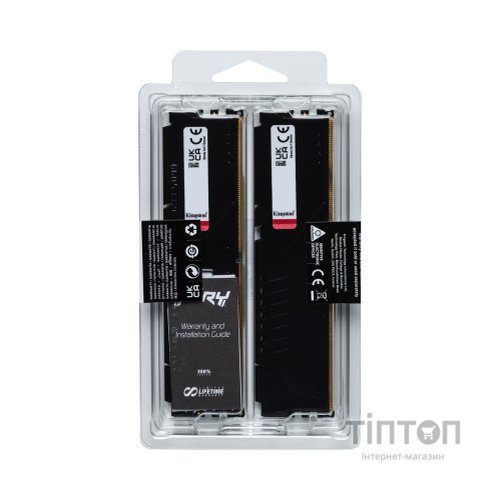Модуль пам'яті для комп'ютера DDR5 16GB (2x8GB) 4800 MHz Beast Black Kingston Fury (ex.HyperX) (KF548C38BBK2-16)