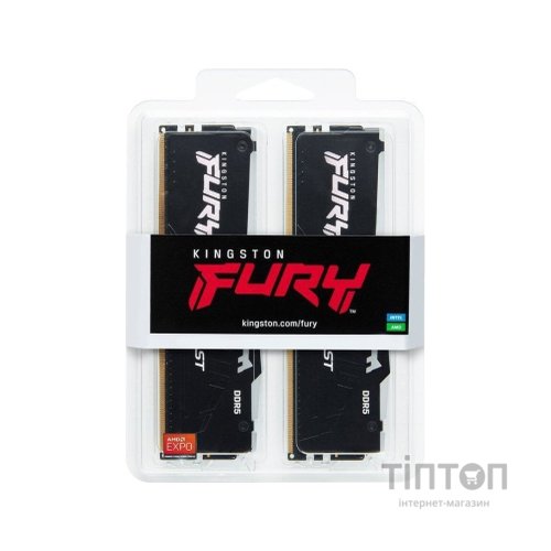 Модуль пам'яті для комп'ютера DDR5 16GB (2x8GB) 5200 MHz Beast RGB Kingston Fury (ex.HyperX) (KF552C36BBEAK2-16)