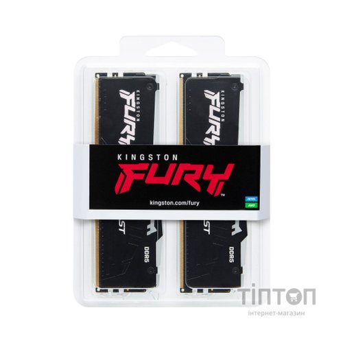 Модуль пам'яті для комп'ютера DDR5 16GB (2x8GB) 5600 MHz FURY Beast RGB Kingston Fury (ex.HyperX) (KF556C36BBEAK2-16)
