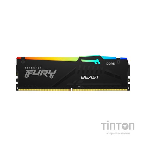 Модуль пам'яті для комп'ютера DDR5 16GB 4800 MHz FURY Beast RGB Kingston Fury (ex.HyperX) (KF548C38BBA-16)