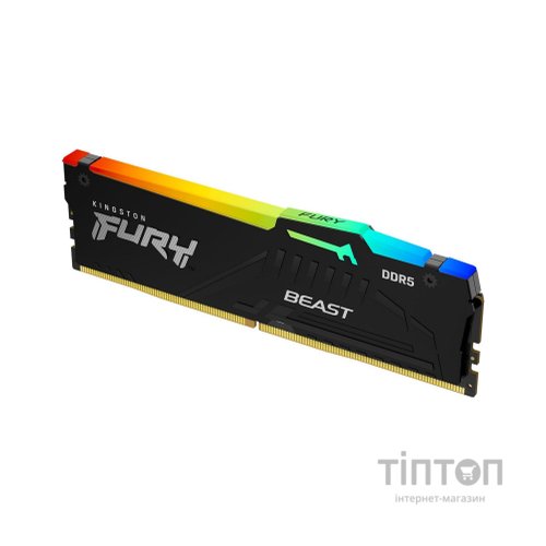 Модуль пам'яті для комп'ютера DDR5 16GB 4800 MHz FURY Beast RGB Kingston Fury (ex.HyperX) (KF548C38BBA-16)