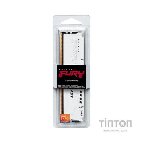 Модуль пам'яті для комп'ютера DDR5 16GB 5200 MHz Beast AM5 White Kingston Fury (ex.HyperX) (KF552C36BWE-16)