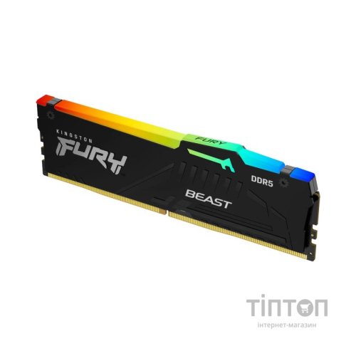 Модуль пам'яті для комп'ютера DDR5 16GB 5200 MHz Beast RGB AM5 Black Kingston Fury (ex.HyperX) (KF552C36BBEA-16)