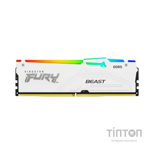 Модуль пам'яті для комп'ютера DDR5 16GB 5200 MHz Beast RGB EXPO White Kingston Fury (ex.HyperX) (KF552C36BWEA-16)