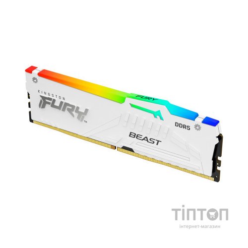 Модуль пам'яті для комп'ютера DDR5 16GB 5200 MHz Beast RGB EXPO White Kingston Fury (ex.HyperX) (KF552C36BWEA-16)