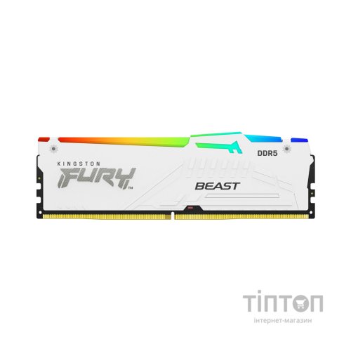 Модуль пам'яті для комп'ютера DDR5 16GB 6000 MHz Beast RGB EXPO White Kingston Fury (ex.HyperX) (KF560C36BWEA-16)